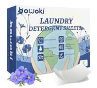 Detergente en Tiras para Lavadora (120 Lavados) - Efecto Suavizante, Ecológico, Hipoalergénico, Vegano y Cruelty Free - Ropa limpia y suave sin ensuciar el Planeta,Detergente Ecológico Viajar(Lino)