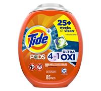 Detergente l quido para ropa Tide PODS, paquetes de jab n 4 en 1, compatible con Ultra Oxi HE, 85 unidades, pretratador incorporado para manchas