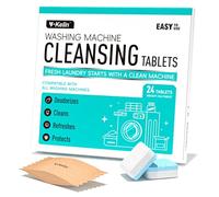 Detergente limpiador y desincrustante para lavadoras, 24 tabletas - Limpieza profunda para lavadoras de carga frontal y superior, seguro para fosas sépticas, elimina olores y limpia el tambor y la jun