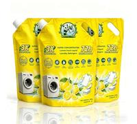 Detergente Súper Concentrado, 200g Hacen 2L Aroma Limón, 6 Funciones en 1, Frescura Duradera, Eliminación Fuerte de Manchas, Desodorante, Pack de 3