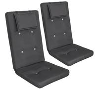 Detex 2X Cojines para Sillas de Jardín con Respaldo Alto Antracita 118x45x7cm Almohada Apoyacabeza Extraíble