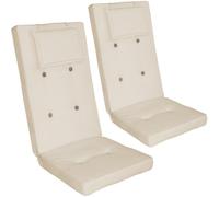Detex 2X Cojines para Sillas de Jardín con Respaldo Alto Crema 118x45x7cm Almohada Apoyacabeza Extraíble