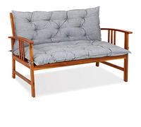 Detex Cojín para Banco de jardín 110x100cm Gris Jaspeado Almohadilla de Asiento Acolchada con Respaldo