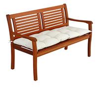 Detex Cojín para Banco de jardín Crema 110x45x8cm Almohadilla para sillón Doble Viscoelástico Hidrófugo