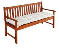 Detex Cojín para Banco de jardín Crema 145x45x8cm Almohadilla para sillón Doble Viscoelástico Hidrófugo