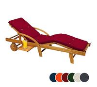 Detex® Cojin Tumbona Jardín Almohada Exterior Acolchado 5cm Colchoneta 195x55x5cm Terraza Patio Rojo