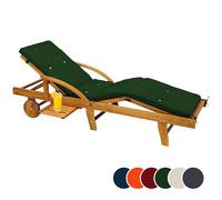 Detex® Cojin Tumbona Jardín Almohada Exterior Acolchado 5cm Colchoneta 195x55x5cm Terraza Patio Verde