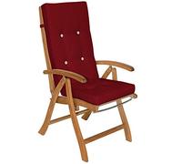 Detex Cojines para sillas con Respaldo Alto Vanamo Set de 6 Almohadillas de Asiento Rojo 120x45x5cm
