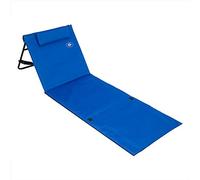 Detex Esterilla de Playa Plegable Azul 158x56cm Respaldo Ajustable Correa de Transporte y Bolsillo Incl.