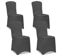 Detex® Fundas Sillas Elásticas Pack 4 Set Cubre Sillas Respaldo Alto Lavables Eventos Hogar Antracita