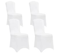 Detex® Fundas Sillas Elásticas Pack 4 Set Cubre Sillas Respaldo Alto Lavables Eventos Hogar Blanco