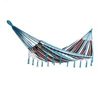 Detex Hamaca de algódon con Flecos Azul Carga máx de 300 kg para 2 Personas 320x150 cm para su jardín terraza Camping