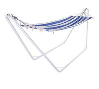 DETEX® Hamaca Exterior con Soporte Metálico Tejido Resistente 200x80cm Portátil Colgante Carga hasta 150Kg Jardín Terraza Balcón Camping