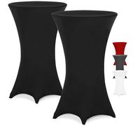 Detex Juego de 2 Fundas para Mesa de pie, diámetro de 60-65, diámetro de 70-75, diámetro de 80-85 cm, Color a Elegir Entre tamaños y Zona de pie Reforzada, diámetro de 70-75 cm, Color Negro