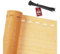 DETEX® Pantalla para Balcón Protectora de Privacidad 1,4x10m Malla de Sombra Incl. Bridas Protección UV Crema