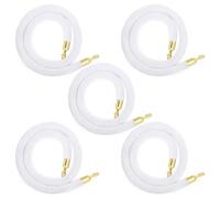 DETMOL Cuerda de Terciopelo Blanco Ganchos Dorados, 1,2 m, Juego de Cuerdas para Filas, Control de multitudes Elegante, Cuerda de pie para divisiones de Filas de Eventos, 5 piez