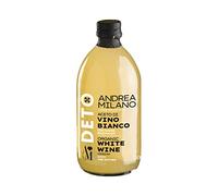 Deto Andrea Milano, vinagre de vino blanco con madre, sin filtrar y sin pasteurizar, se utiliza como bebida si se diluye con agua y como aderezo para tus platos favoritos, fabricado en Italia, 500 ml