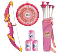 Detontek Juego De Arco y Flecha, 10 Flechas con Ventosa, Objetivo y Puntas De Flecha, Adecuado para Entrenamiento En Interiores y Exteriores