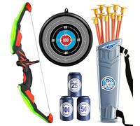 Detontek Juego De Arco y Flecha, 10 Flechas con Ventosa, Objetivo y Puntas De Flecha, Adecuado para Entrenamiento En Interiores y Exteriores