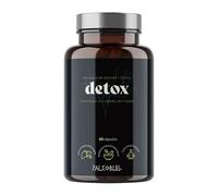 Detox con Cardo mariano, Alcachofa y Chlorella Paleobull 60 cápsulas vegetales, con colina y N-acetil L-cisteína, sin gluten, fórmula botánica para rutina diaria y formato de 1 mes.