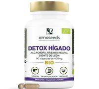 Detox Hígado BIO | Aalta dosis: 1200mg / día | Diurético, Depurativo, Desintoxicación | Alcachofa, Rábano Negro, Diente de León | 90 Cápsulas | Primera Calidad