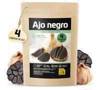 Detox Organica - Ajo Negro - 4 Cabezas Fermentadas - Dientes Enteros - Fermentación de 90 Días - 100% Natural - Ajos Negros - Fresco, Sabor Picante - Agridulce y Versátil - Vegano