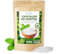 Detox Organica Cristales de Mentol 100g - Hechos 100% de Pura Menta - Menthol Crystals Ideales como Infusión para el Sauna, Baño, Congestión Nasal