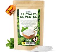 Detox Organica Cristales de Mentol 50g - Hechos 100% de Pura Menta - Menthol Crystals Ideales como Infusión para el Sauna, Baño, Congestión Nasal - Hechos en Alemania