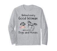 Detrás de cada buena mujer hay muchos perros y caballos Manga Larga
