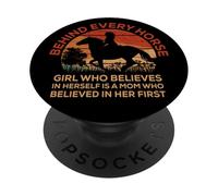 Detrás de Cada Chica de Caballo, Que cree en sí Misma es una Madre PopSockets PopGrip Adhesivo