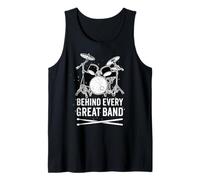 Detrás de Cada Gran Banda Divertido percusionista Baterista Camiseta sin Mangas