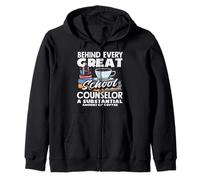 Detrás de Cada Gran Consejero Escolar Café Sudadera con Capucha