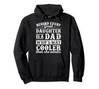 Detrás de cada gran hija hay un papá, retro y divertido Día del Padre Sudadera con Capucha