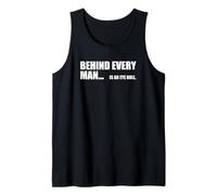 Detrás de Cada Gran Hombre Hay un eyeroll Humor Matrimonio Divertido Camiseta sin Mangas