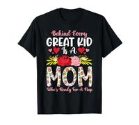 Detrás de Cada Gran niño Hay una Madre Lista para una Flor de Siesta Camiseta