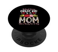 Detrás de Cada Gran niño Hay una Madre Lista para una Flor de Siesta PopSockets PopGrip Adhesivo