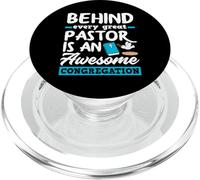 Detrás de Cada Gran Pastor Divertido Ministro Clero Pastor PopSockets PopGrip para MagSafe