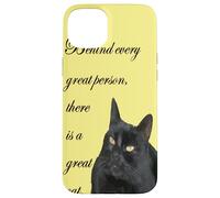 Detrás de cada gran persona hay una cita de gran gato Carcasa para iPhone 15 Plus