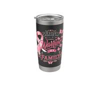 Detrás de cada guerrero Cita Cáncer de mama Familia Coincidencia Vaso térmico de acero inoxidable de doble pared