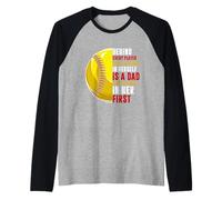 Detrás de cada jugador está papá que creyó en su softbol Camiseta Manga Raglan