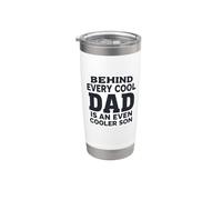 Detrás de cada padre guay hay un hijo aún más guay: divertido Día del padre Vaso térmico de acero inoxidable de doble pared