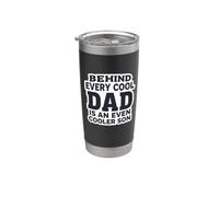 Detrás de cada padre guay hay un hijo aún más guay: divertido Día del padre Vaso térmico de acero inoxidable de doble pared
