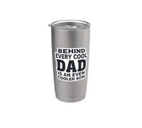 Detrás de cada padre guay hay un hijo aún más guay: divertido Día del padre Vaso térmico de acero inoxidable de doble pared
