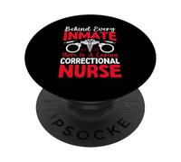 Detrás de Cada Recluso Hay una Enfermera correccional cariñosa PopSockets PopGrip Adhesivo