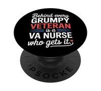 Detrás de cada veterano gruñón hay una enfermera de VA que lo consigue PopSockets PopGrip Adhesivo