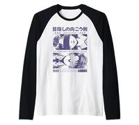 Detrás del Vuelo de la imaginación con los Ojos vendados Camiseta Manga Raglan