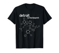 Detroit Grid System Futurista Blueprint City Gears Camiseta