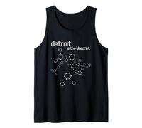 Detroit Grid System Futurista Blueprint City Gears Camiseta sin Mangas