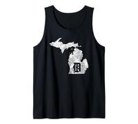 Detroit Michigan D - Mapa gráfico de Manoplas - Diseño de Ciudad del Motor Camiseta sin Mangas