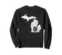 Detroit Michigan D - Mapa gráfico de Manoplas - Diseño de Ciudad del Motor Sudadera